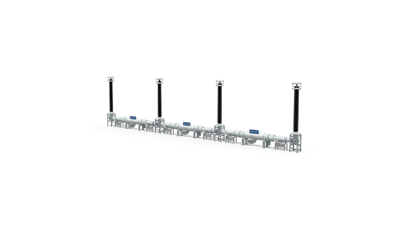 Render 3D de la aparamenta h&iacute;brida aislada en gas de 800 kV de Sieyuan: configuraci&oacute;n de posici&oacute;n.