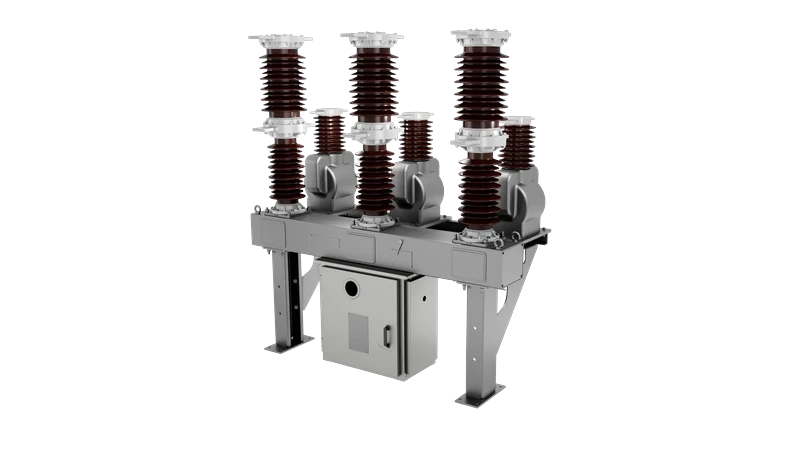 Render 3D del interruptor autom&aacute;tico de tanque vivo sin SF6 de Sieyuan: accesorio exterior de 40,5 kV.