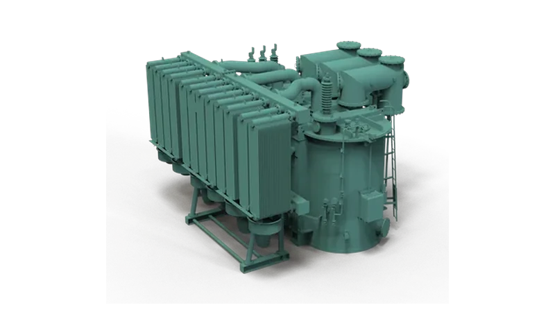 Render 3D de un transformador de potencia aislado en gas de Sieyuan.