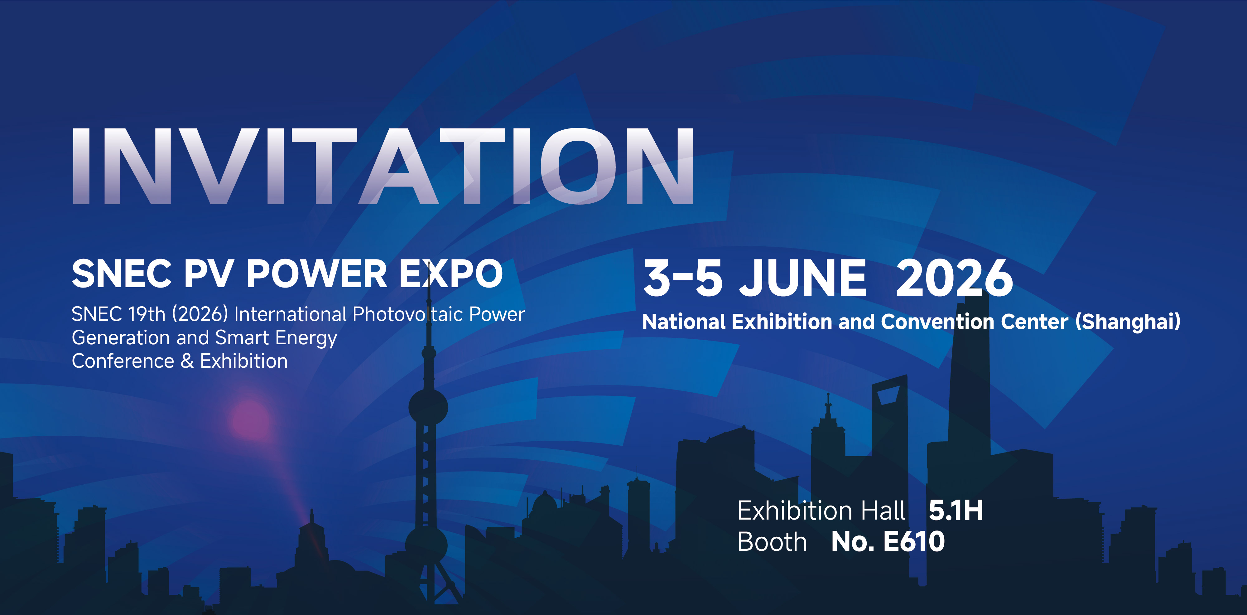Invitaci&oacute;n a SNEC PV Power Expo 2026: Sieyuan en el pabell&oacute;n 5.1H, stand E610, Shangh&aacute;i, 3&ndash;5 de junio