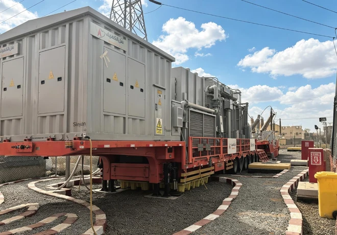 Equipos modulares de subestaci&oacute;n m&oacute;vil de 145 kV preparados para su transporte en Arabia Saud&iacute;
